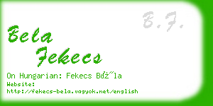 bela fekecs business card
